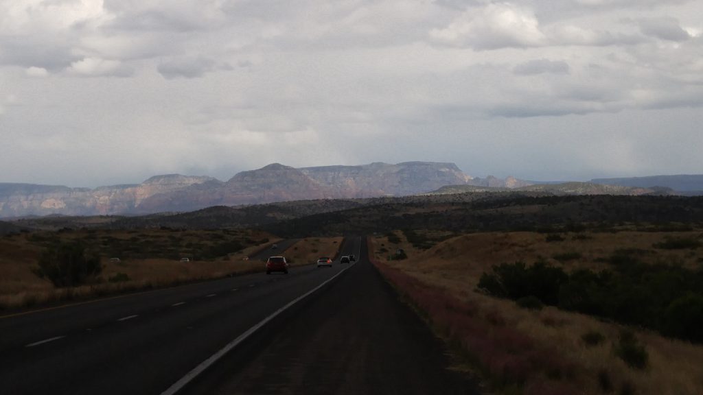 Just after I took this picture looking towards Sedona, the rain gods became disturbed.