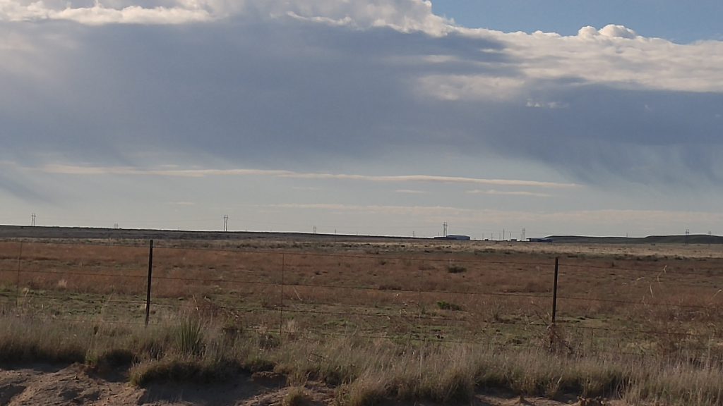 Just outside of La Junta, I could see rain in the southeast,  moving towards the next town